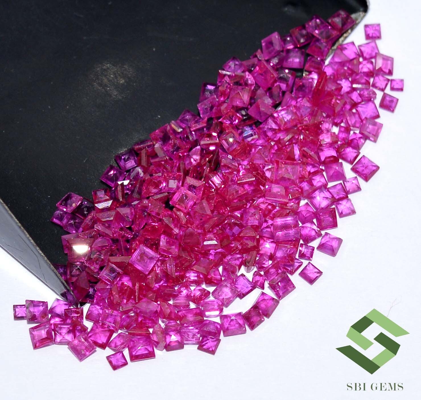 2×2 mm Natural Ruby Square Cut Lot 25 Pcs 1.64 CTS Calibrated Loose Gemstones
