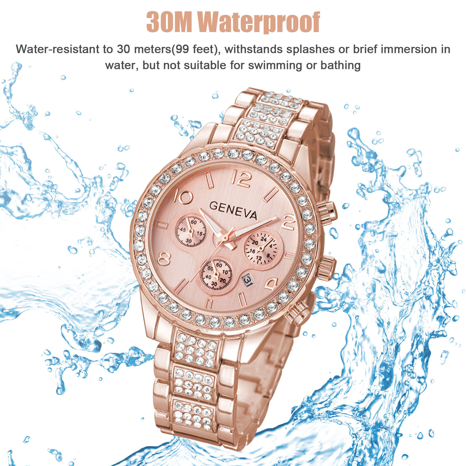 Fashion Romatic Rose Gold Women Quartz Watch Bracelet Ladies Wrist Gifts Luxury