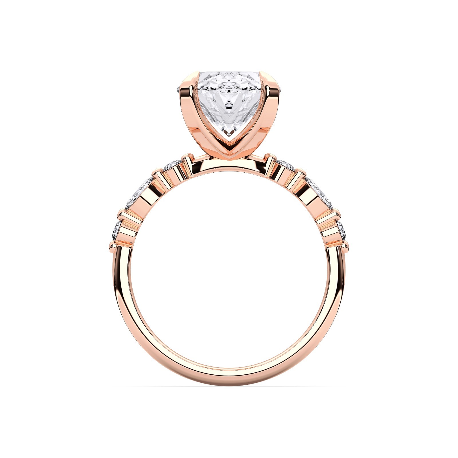5.25 CT Oval & Round Cut Moissanite 7 Stone Engagement Ring 925 Silver for Women