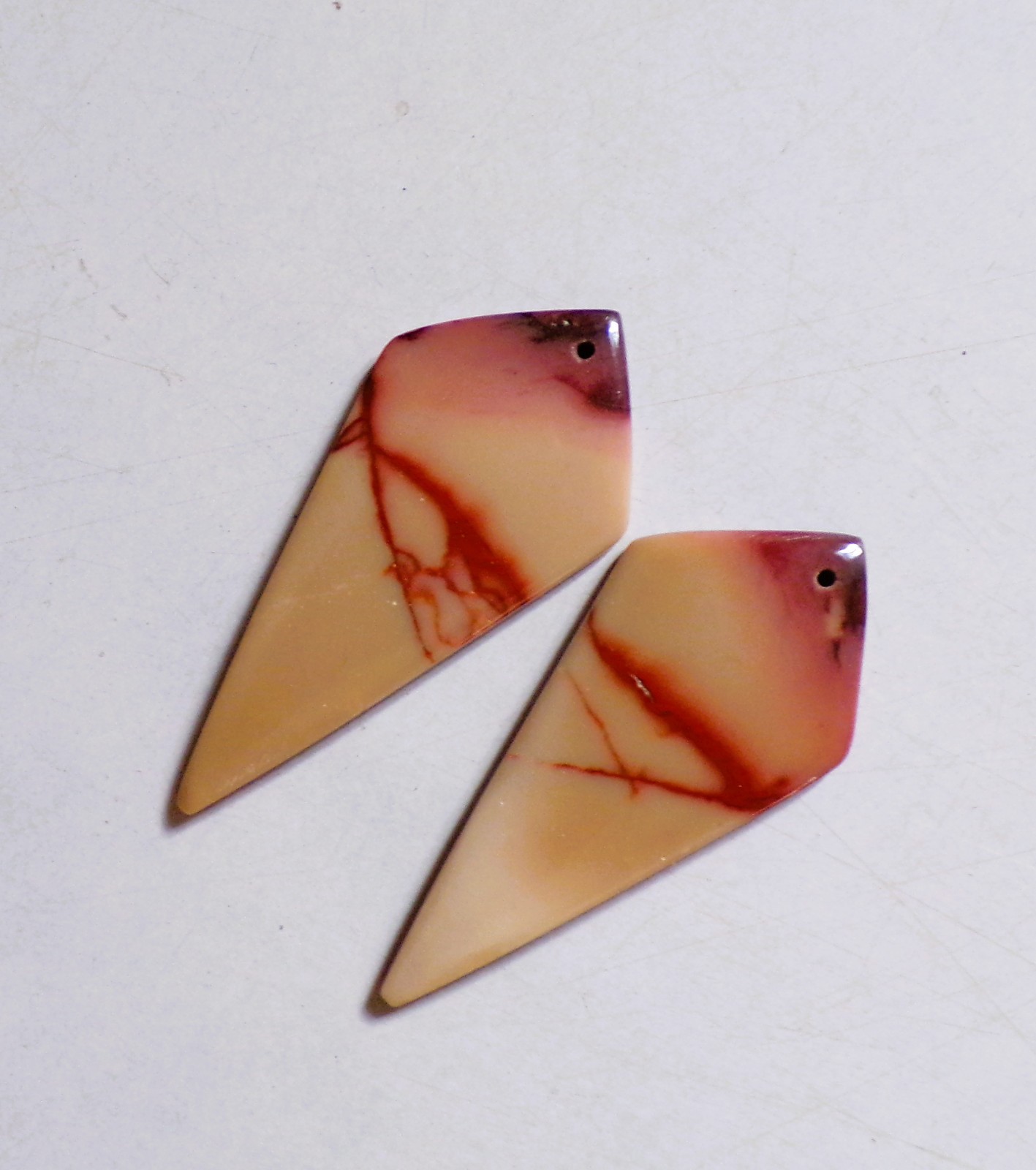 55.10 Cts Natural Mookaite Drilled Cabochon Match Pair Gemstone 49X22.4MM 41