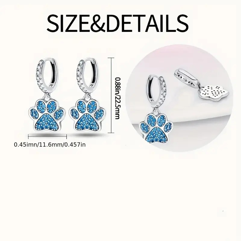 Back-to-school Season New Creative Fresh And Sweet Cute Pet Paw Print Blue