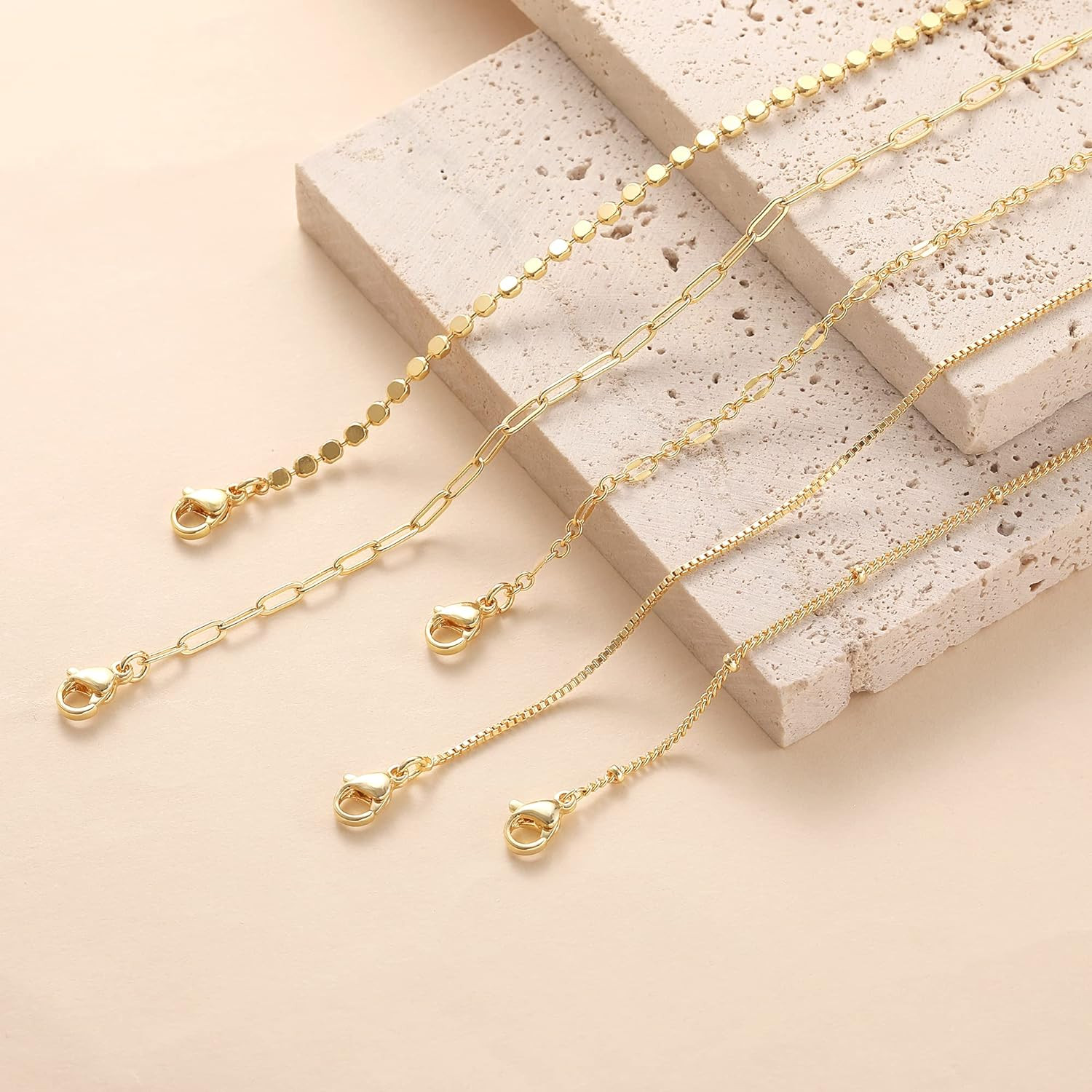 Gold Bracelets for Women, 14K Dainty Gold Plated Stackable Bracelets for Women T