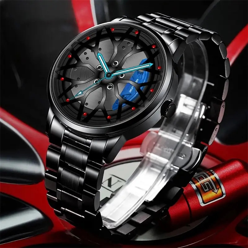 Luxury Men’s Sports Waterproof Quartz Watch with Stainless Steel Design