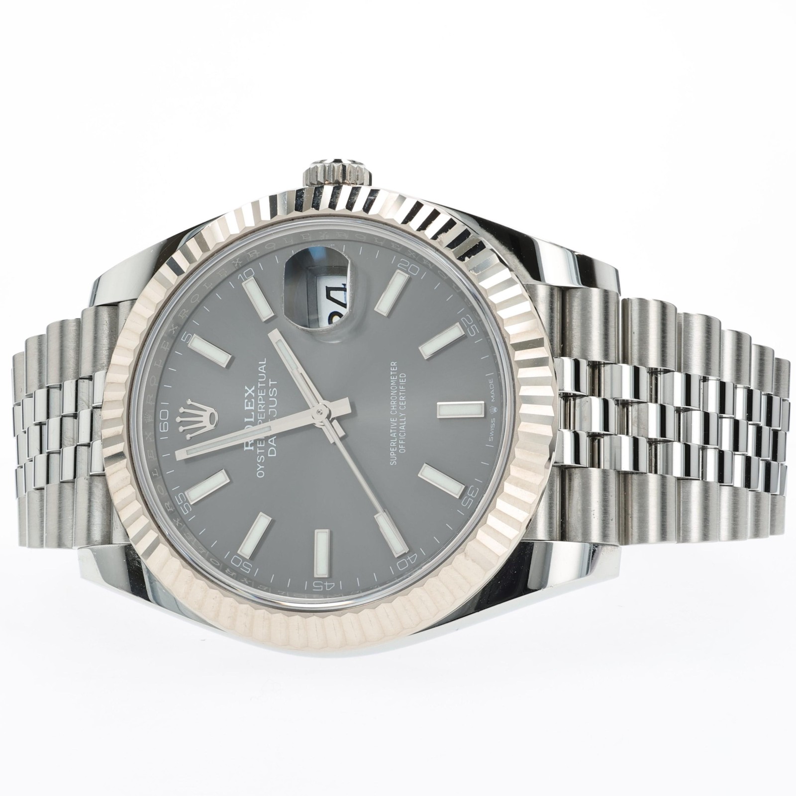 Rolex Datejust 41 Rhodium Slate Gray Dial Stainless Steel Jubilee 126334