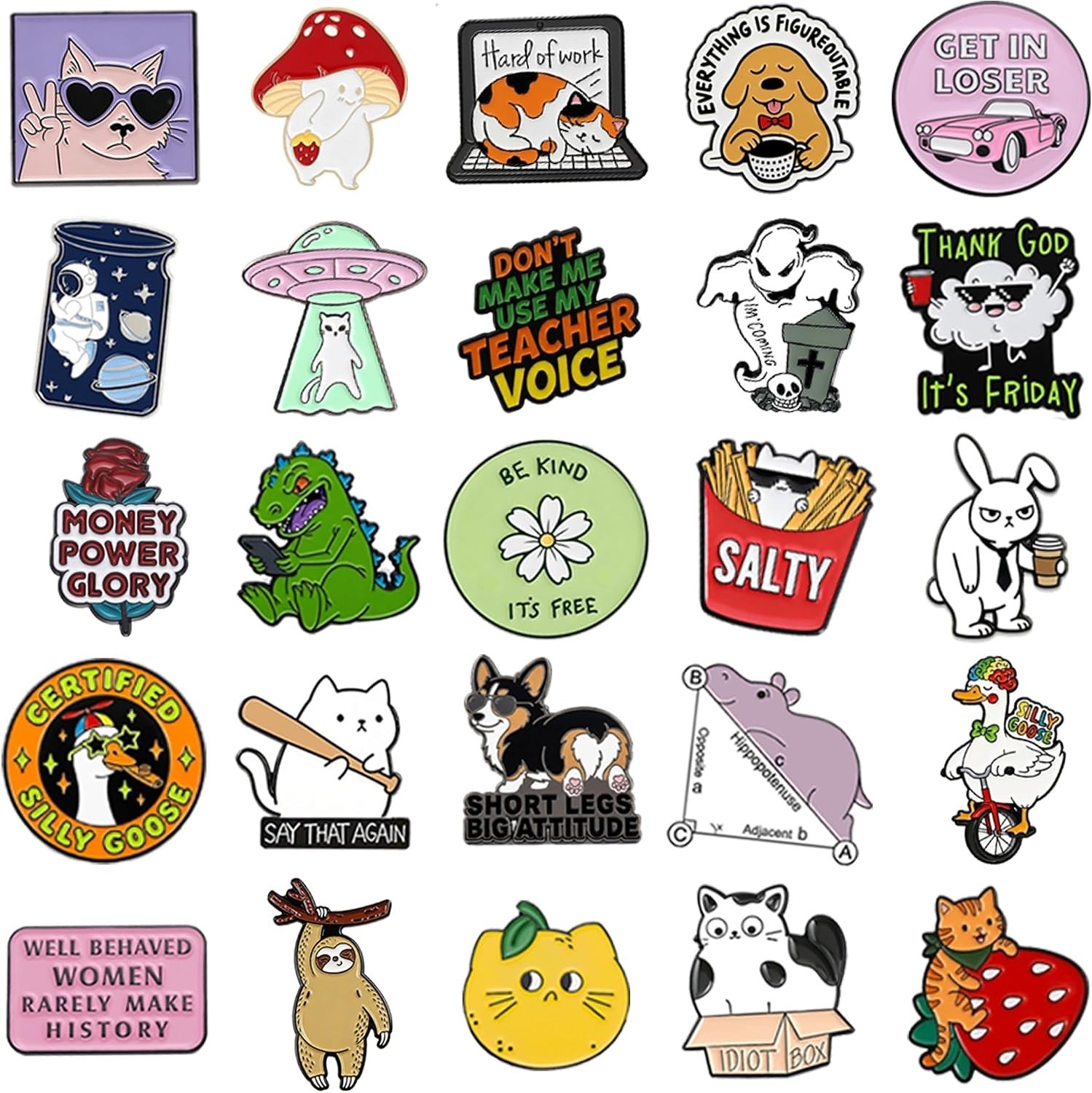 Aesthetic Enamel Pins Bulk Set – 20/40/50/80 Pcs for Backpacks, Hats, & Jackets