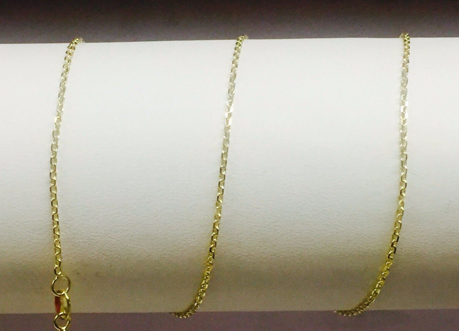 14k Yellow Gold 16″ Solid Cable Link Pendant Chain/Necklace 1.1 mm 1.4 Grams