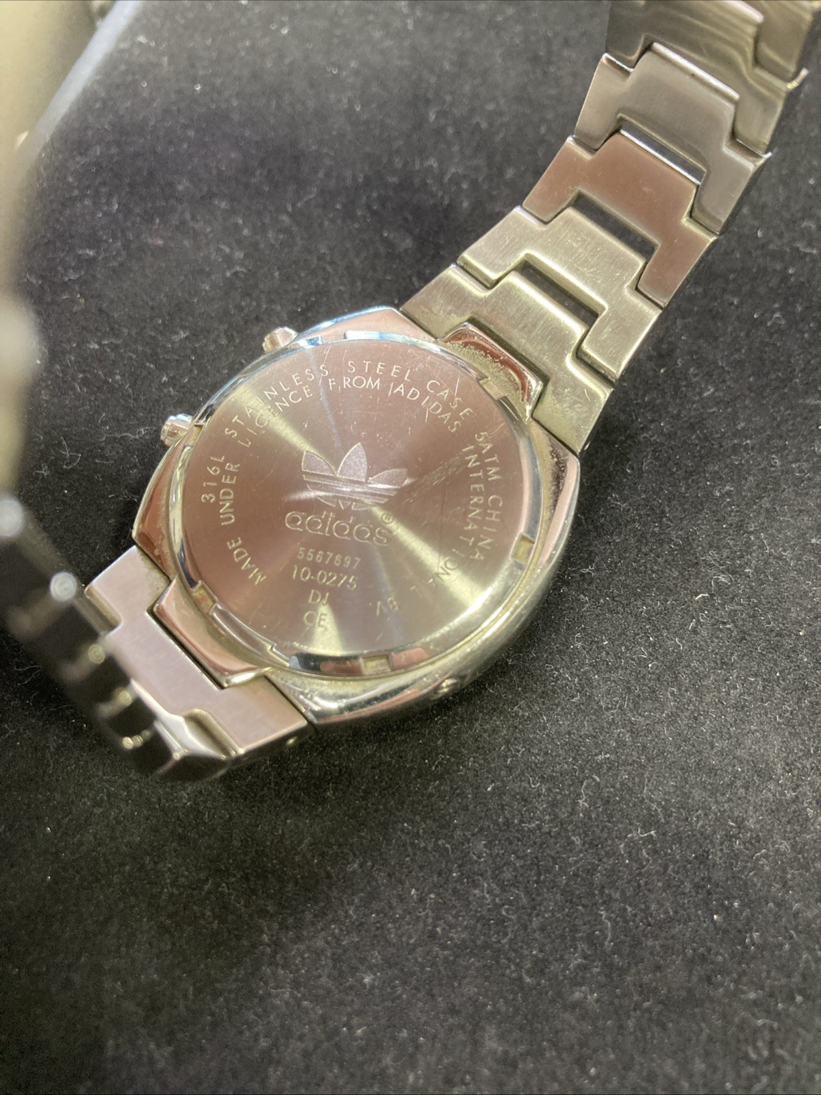 Adidas HSD 601 LED Watch silver steel digital red 70s 80s retro