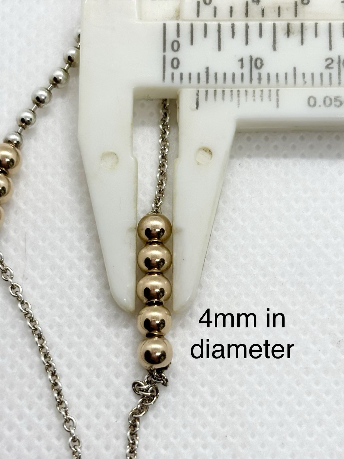 Tiffany & Co Sterling Silver & 18k Gold Mixed Beads Long Necklace 30” 7.69g