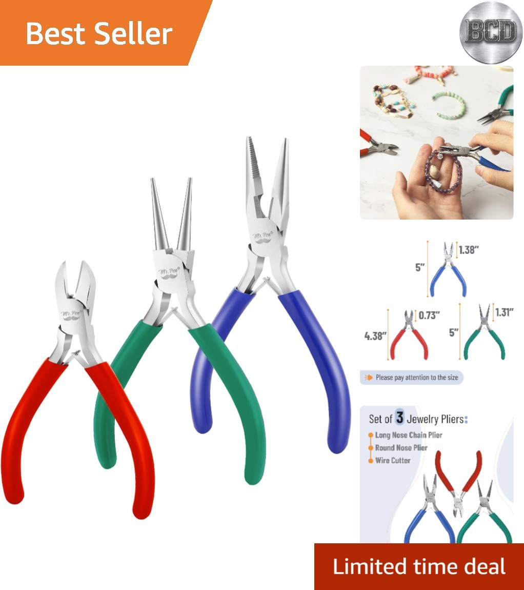 Alloy Steel Jewelry Pliers Set – 3 Mini Tools for Precision Jewelry Crafting