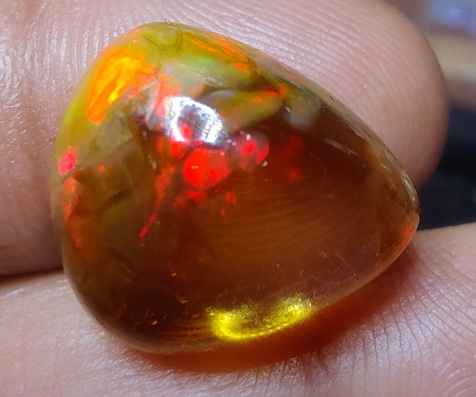 Honeycomb Opal, 13 Carat, Size- 18x16x9 mm, Ethiopian Opal Pear Cab, Jewellery.