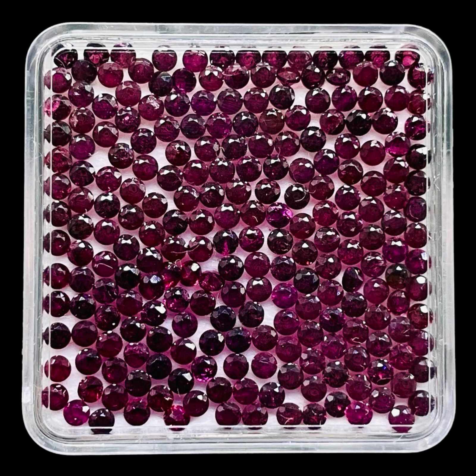 100 Pcs Natural Rhodolite Garnet 2.25mm Round Cut Loose Untreated Gemstones Lot
