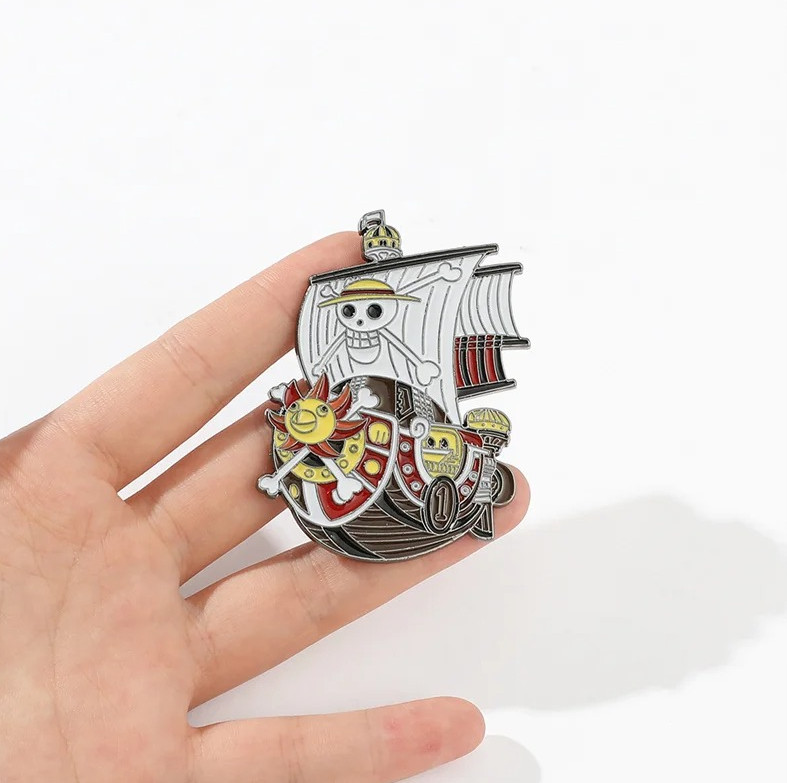 1pcs One Piece Pirate Ship Enamel Brooch – Anime Lapel Pin for Bags & Clothes