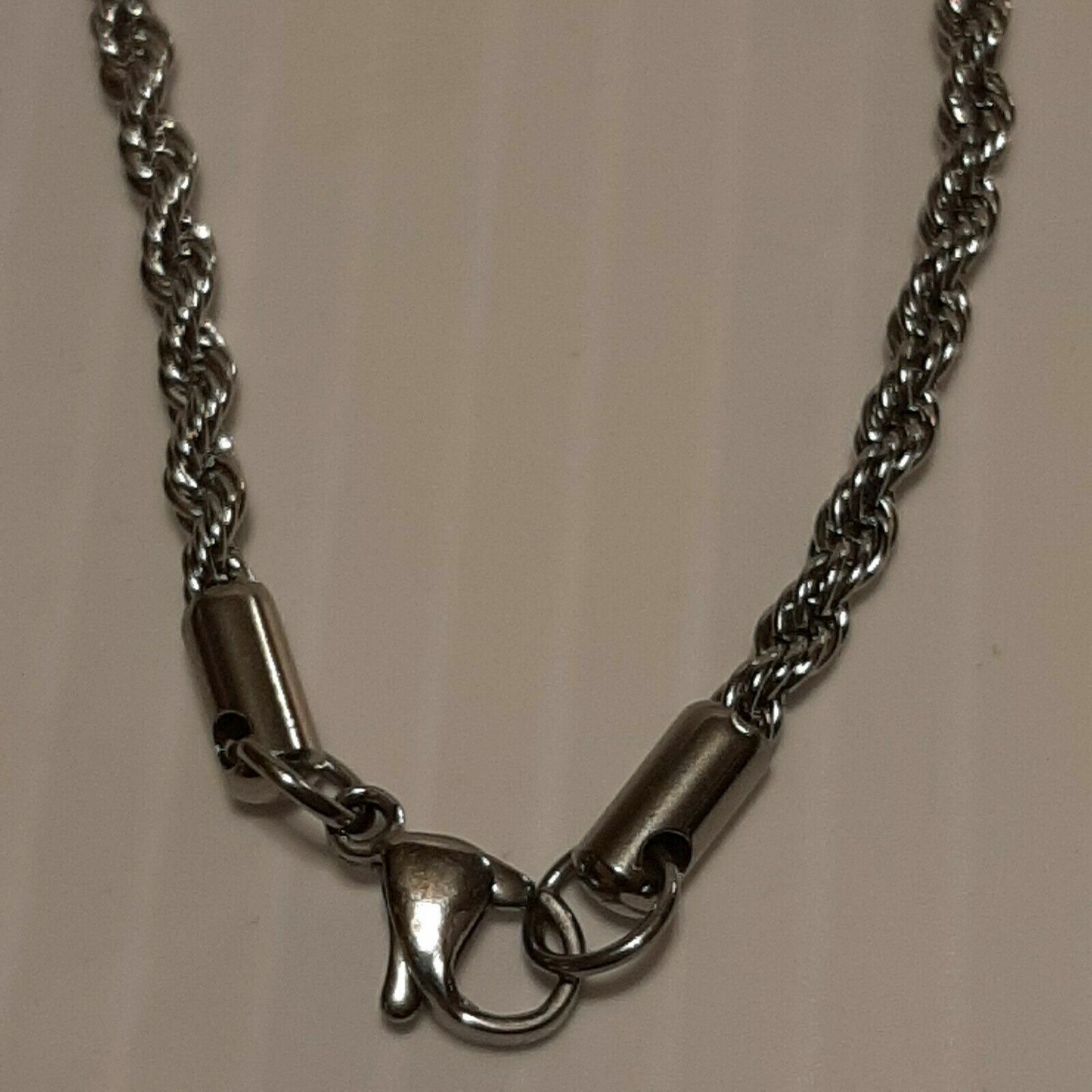 MIAMI DOLPHINS Chrome Pendant Charm / STAINLESS ROPE CHAIN NECKLACE