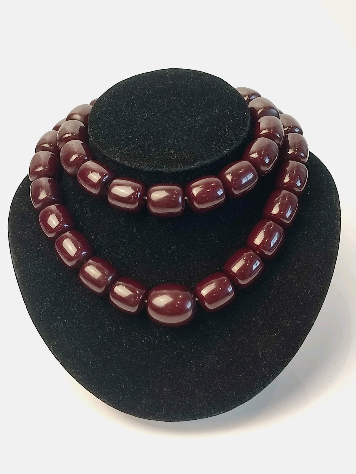 Antique Cherry Faturan Bakelite Necklace Large Beads 180g/70cm RARE Vintage