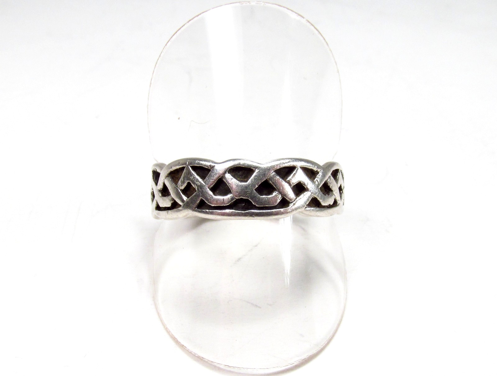 PreOwned Peter Stone PSCL Sterling Silver Celtic Knot Infinity Band Ring S 10.75