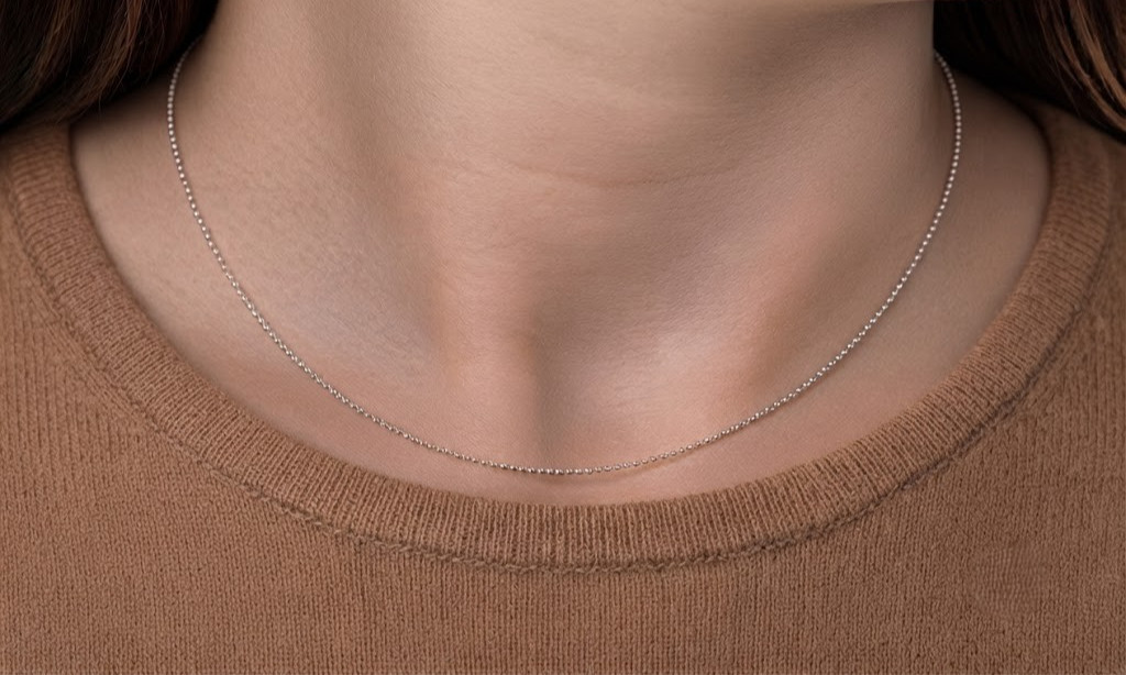 9 ct White Gold 1.2 mm Round Belcher Chain Necklace 46cm / 18″ Hallmarked