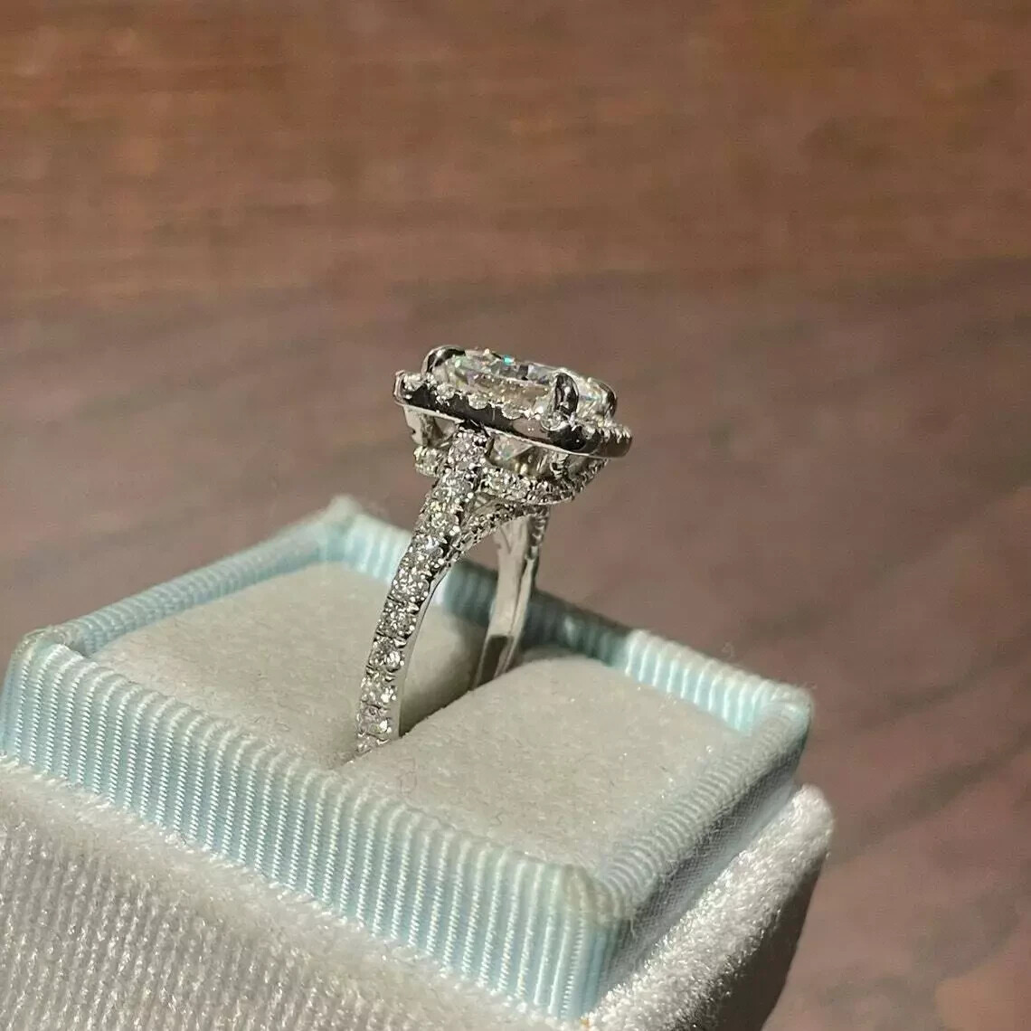 2Ct Cushion Cut Lab Created Diamond Valentine’s Day Gift Ring 14K White Gold FN