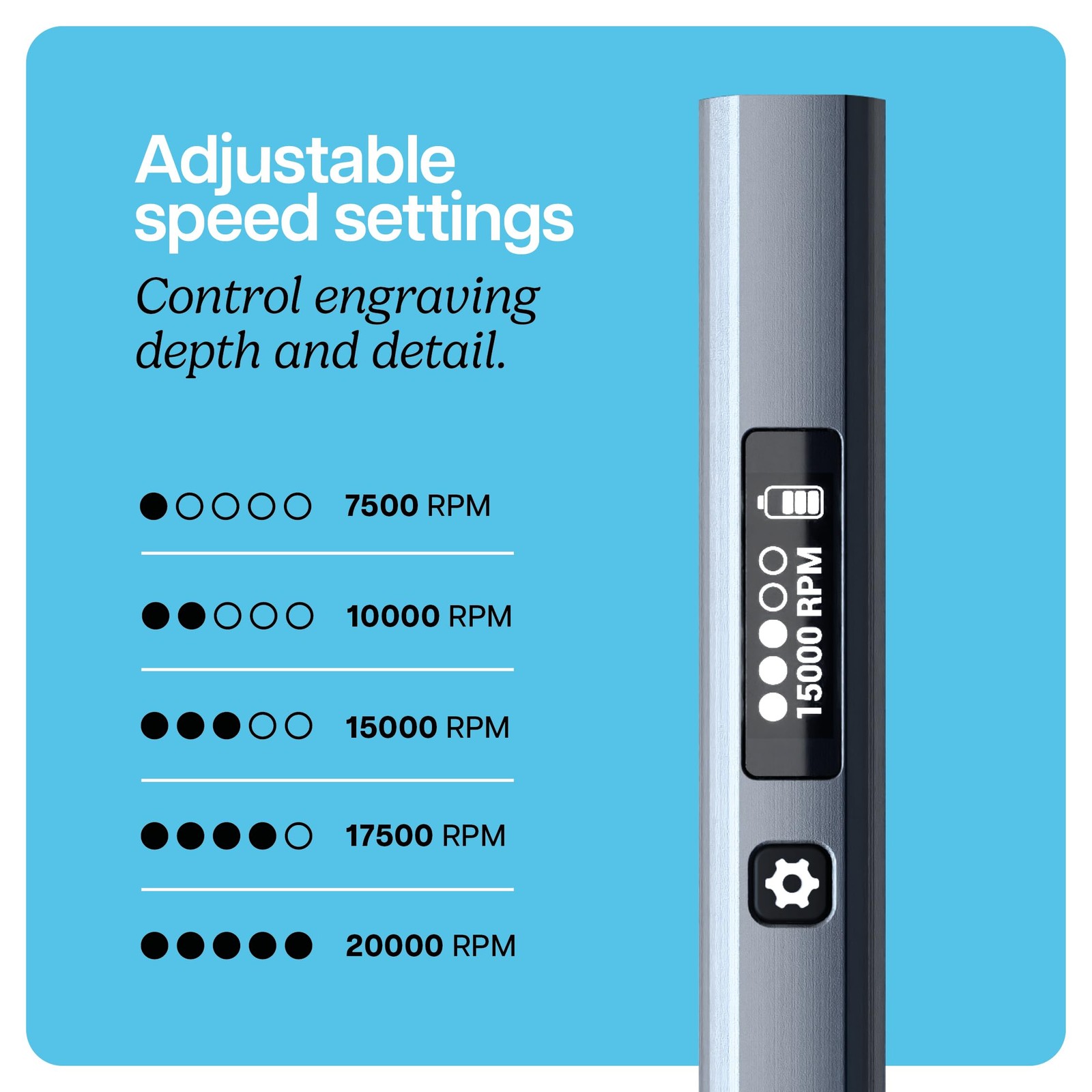EtchMate Engraving Pen for Metal, Wood, Glass, Plastic & All Materials Silver