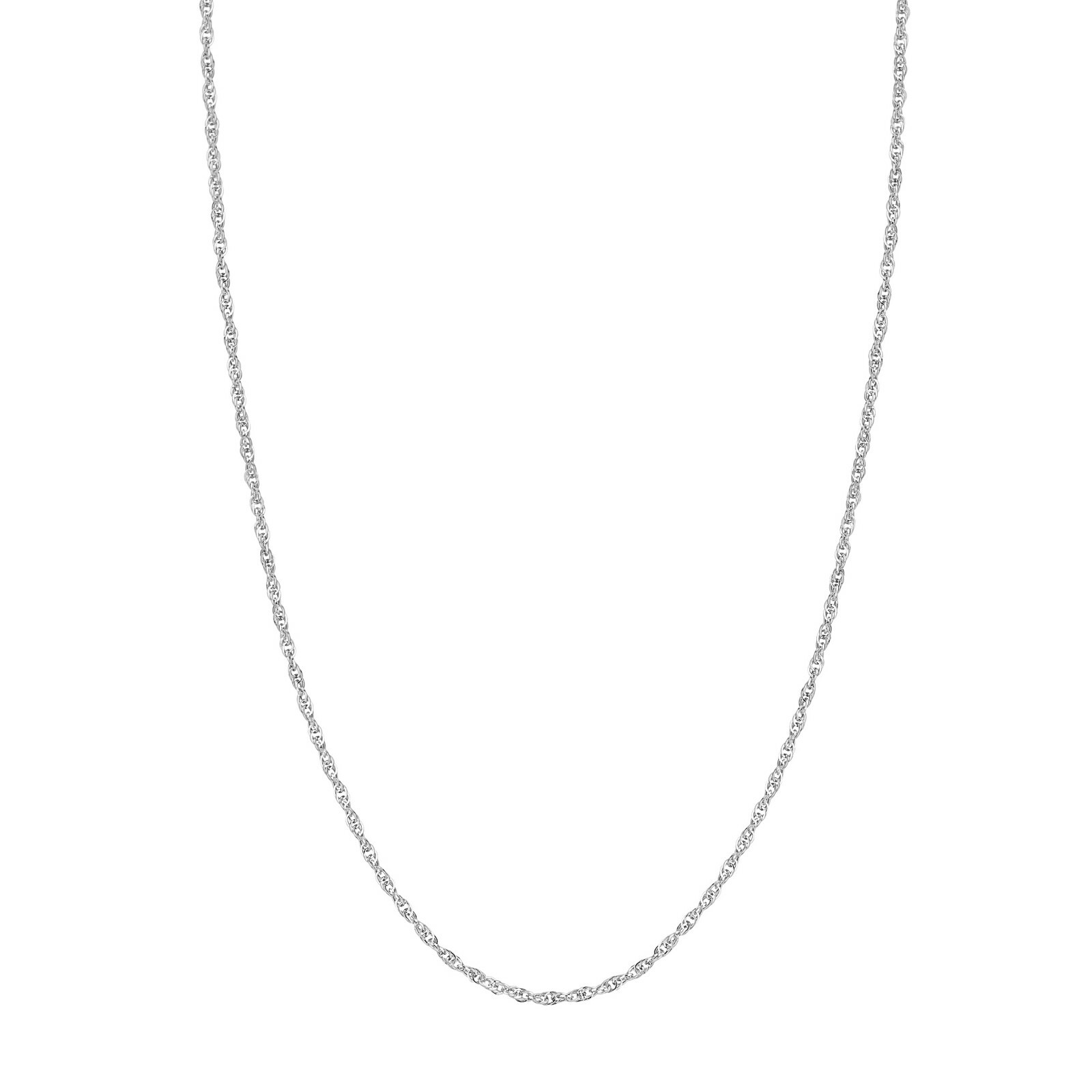 2.60mm Twisted Rope Chain Necklace Real 14K White Gold