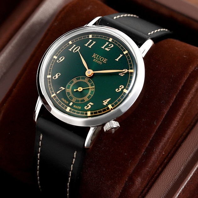 KUOE KYOTO OLD SMITH 90-007 Small Seconds Automatic Black Dial Cordovan Strap
