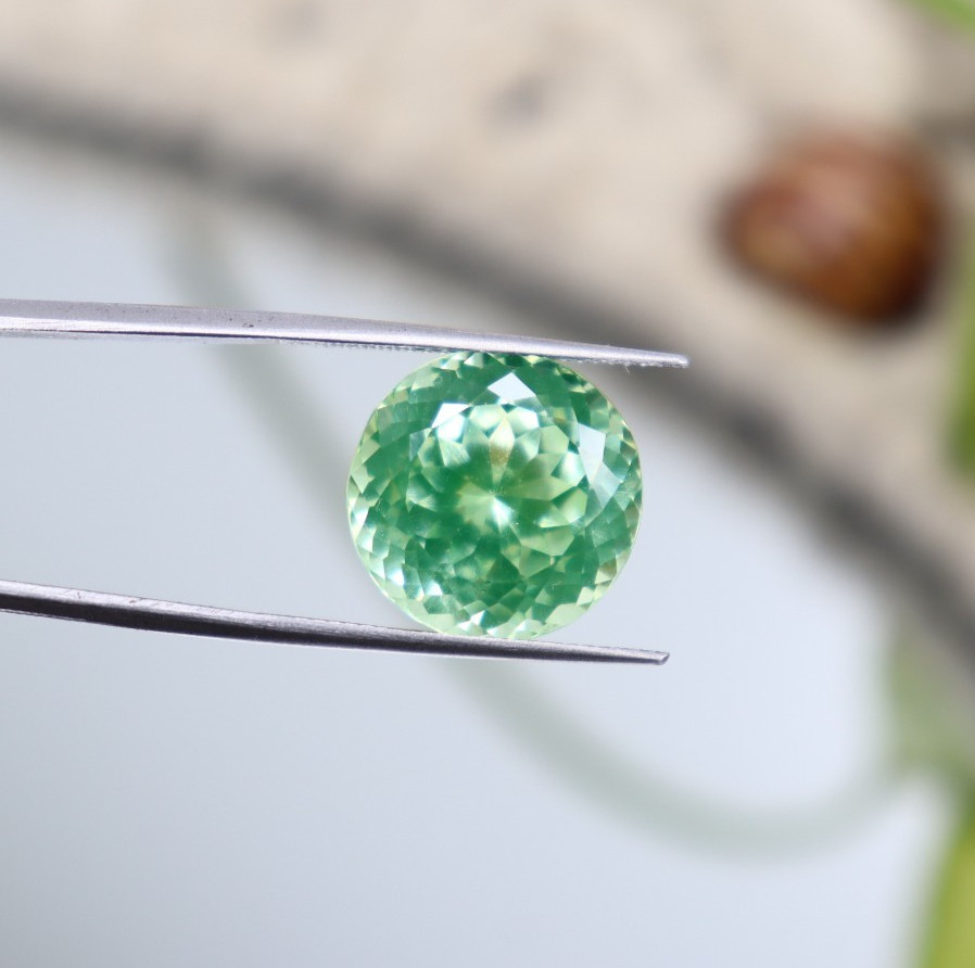 14Ct Rare Natural Green Spinel Round Cut Loose Gemstone 14x14x9mm