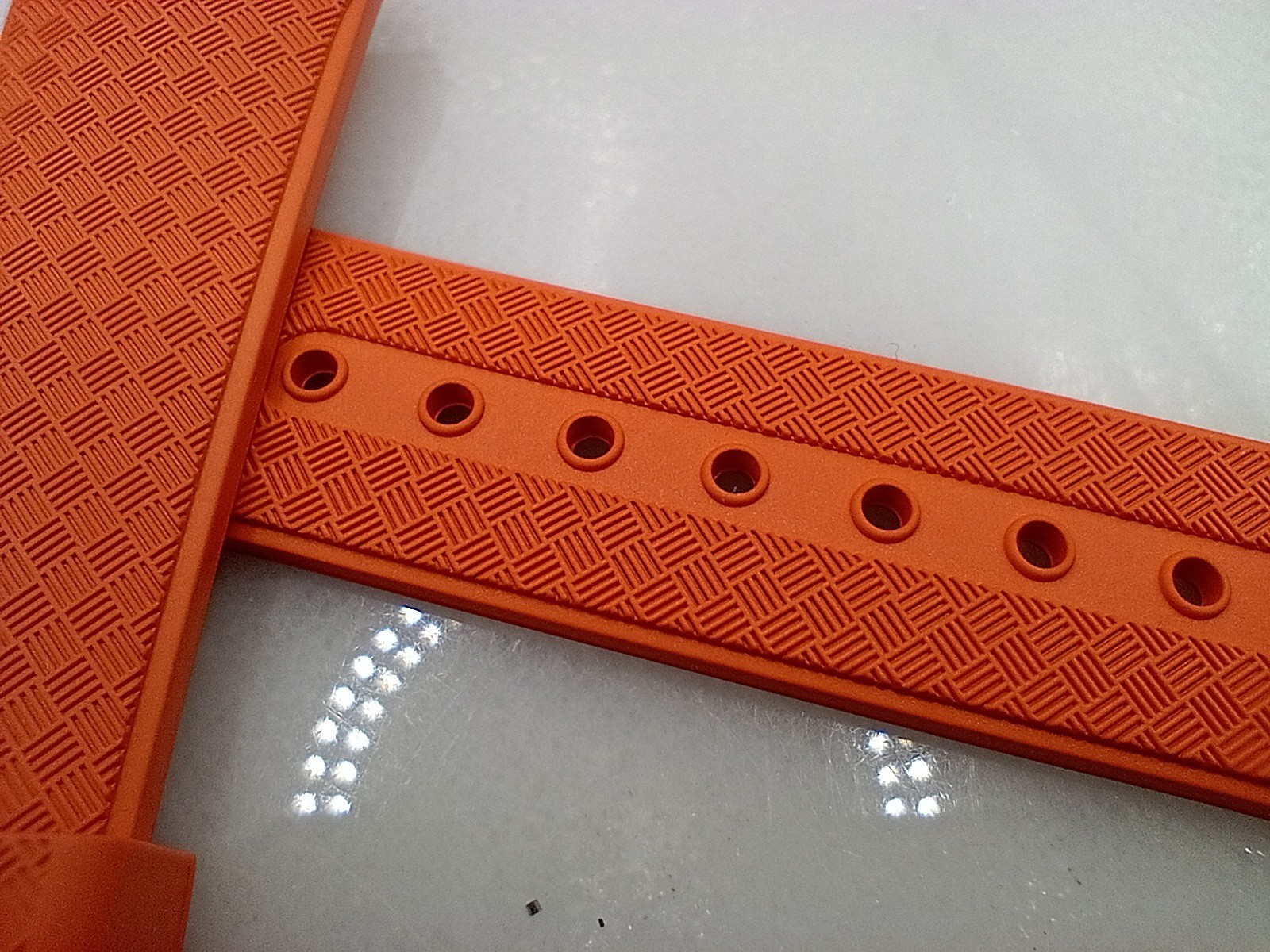 New 20mm Watchgecko Zuludiver HNBR Rubber Watch Strap Orange Quick Release 6B361