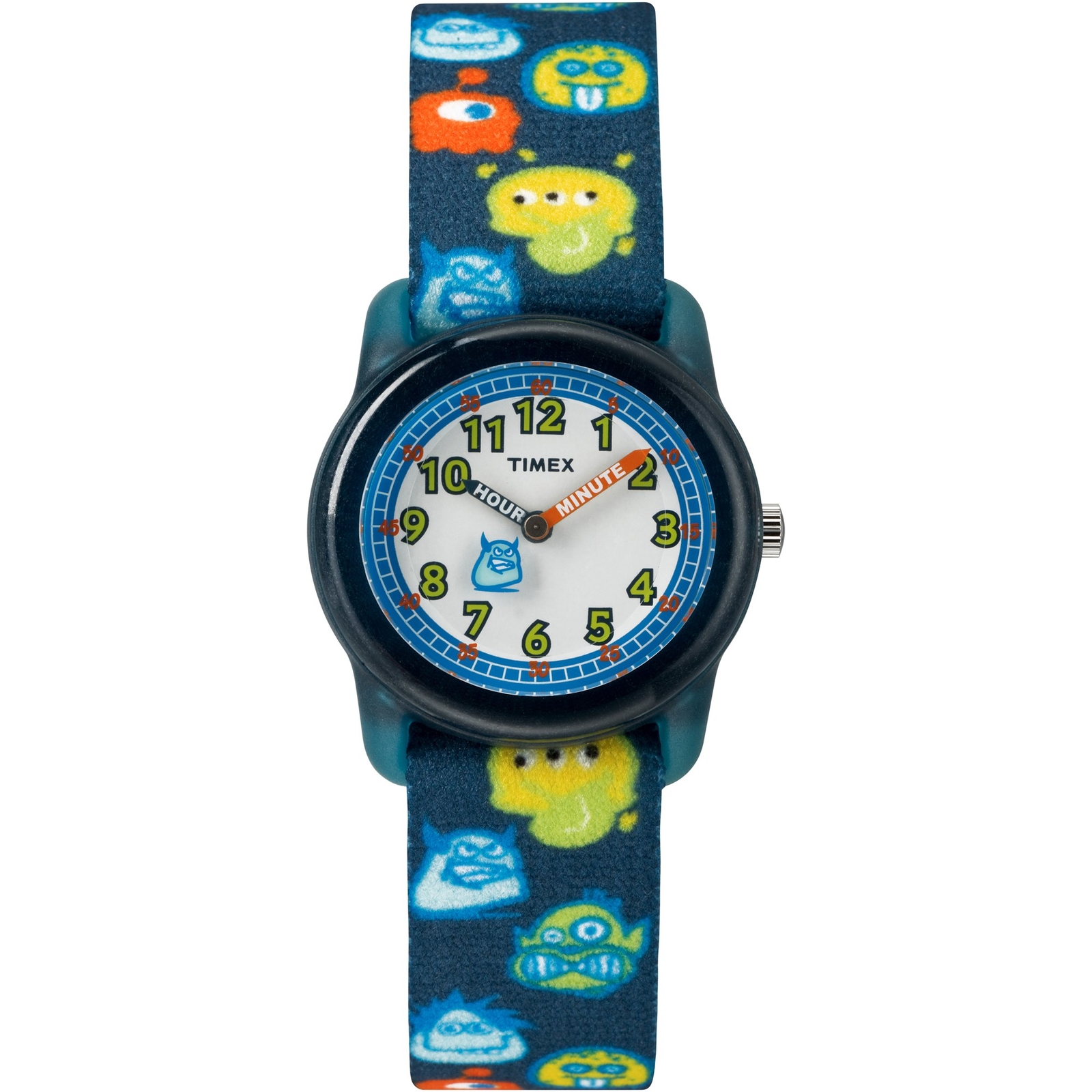 New Timex TW7C25800 Kid’s Time Teacher Blue Elastic Strap Watch Monsters boys