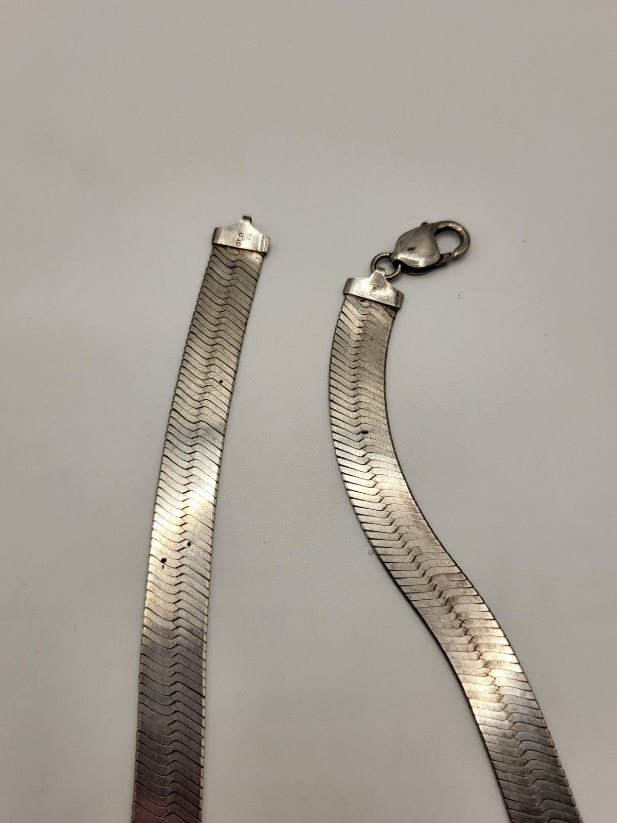 Solid 925 Sterling Herringbone 10.8MM Wide Necklace 20″ GLO Italy Necklace