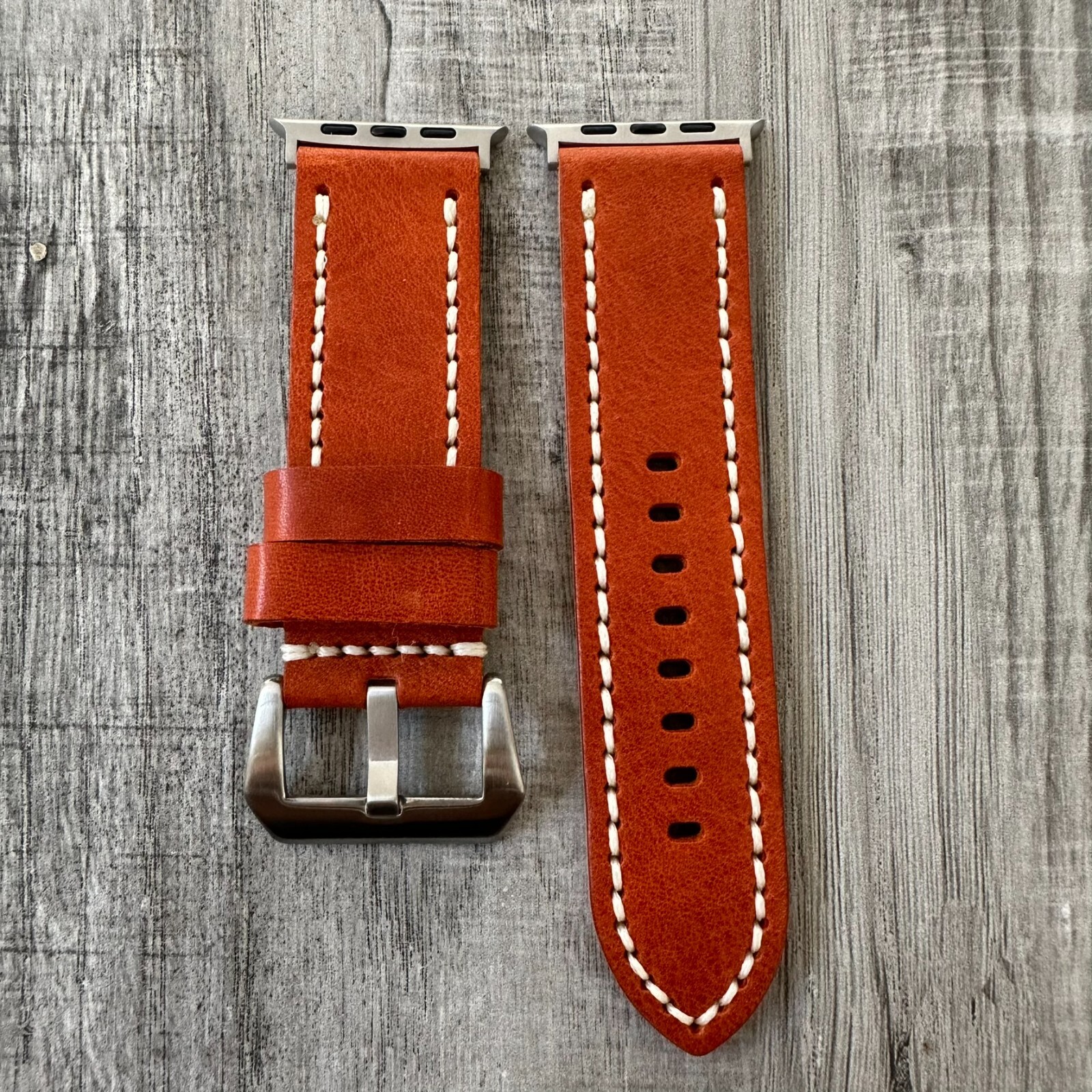 For NEW Apple Watch Ultra 1 2 49mm Dark Orange Leather watch Band Strap