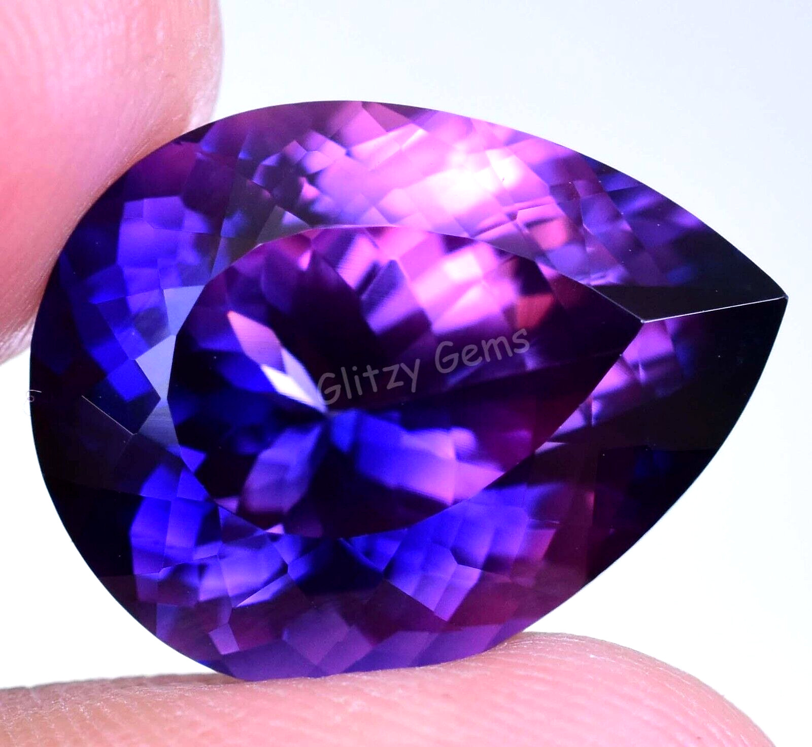 Natural Boysenberry Sapphire 19.50 Ct Pear Certified Flawless Loose Gemstone