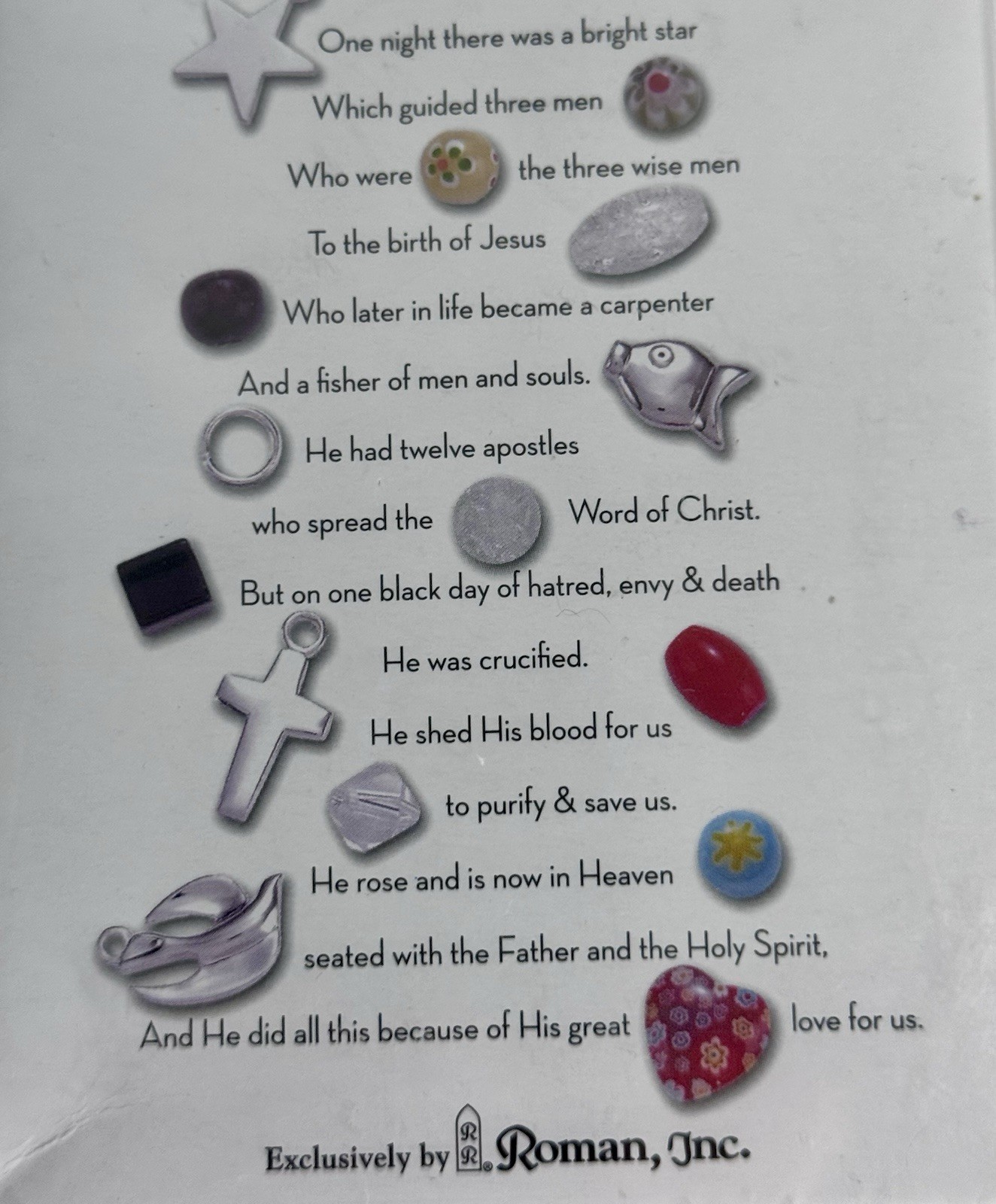 His Story Beaded Bracelet Christ Religious New In Package Roman Inc Jesus God