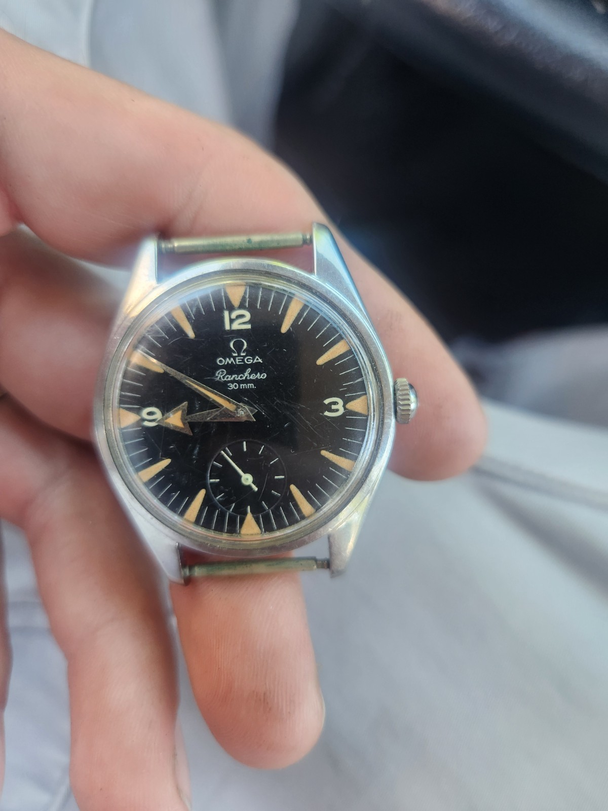 1958 Omega Ranchero Mens Wristwatch Ref 2990-1Cal 267 RUNS GREAT 36MM
