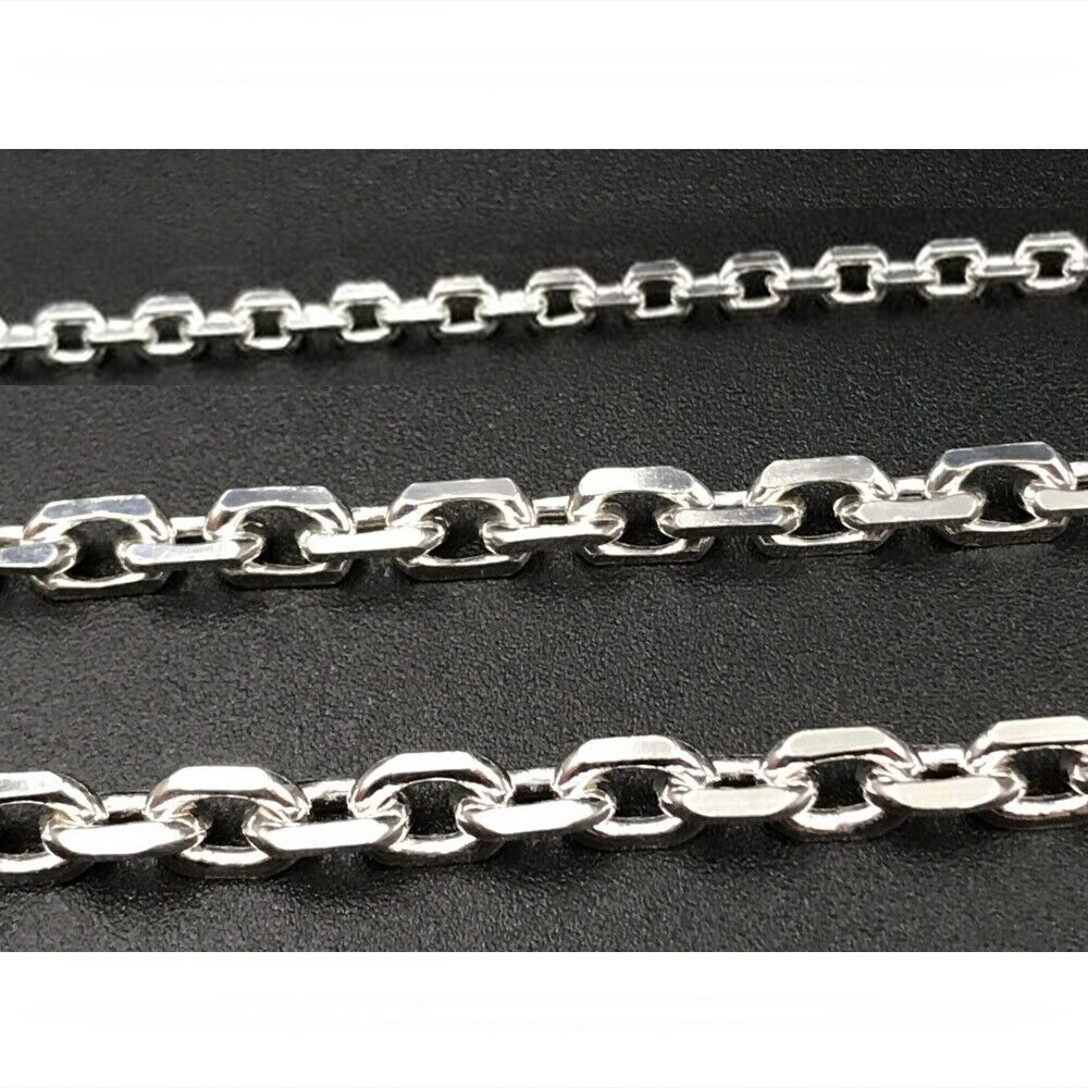 Mens Womens Chain Silver Stainless Steel Anchor Link Necklace 18-24 inches