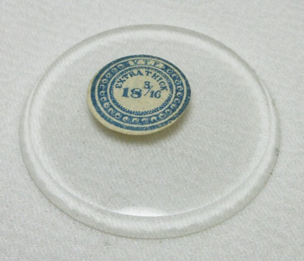 EXTRA THICK GLASS POCKET WATCH CRYSTAL LIGNE SIZE 18 3/16 WATCHMAKER PART #D18