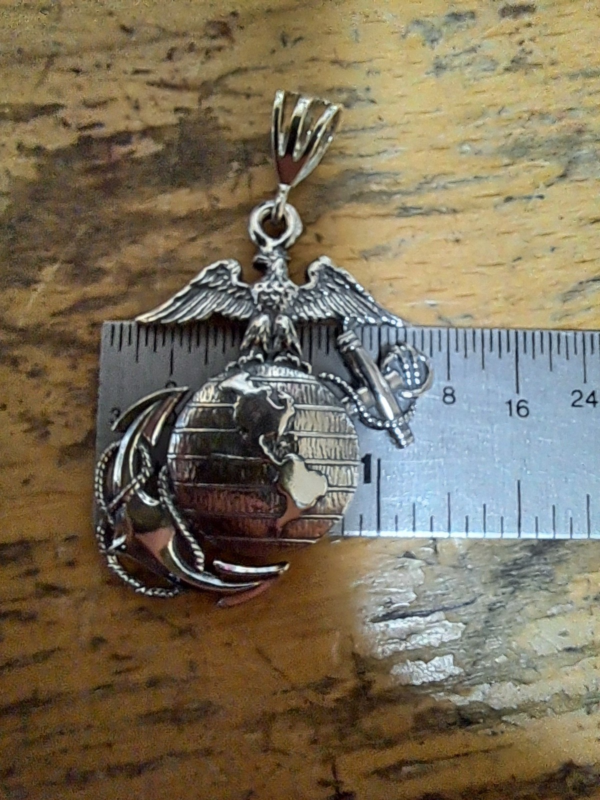 New! Marine Corps .925 Sterling Silver Pendant