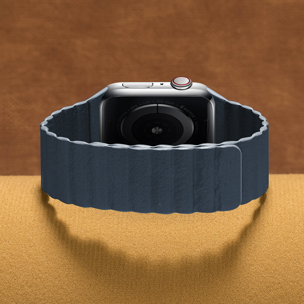 Magnetic Leather Loop Band For Apple Watch 42mm 38mm 44mm 40mm Series 6/5/4/3/2