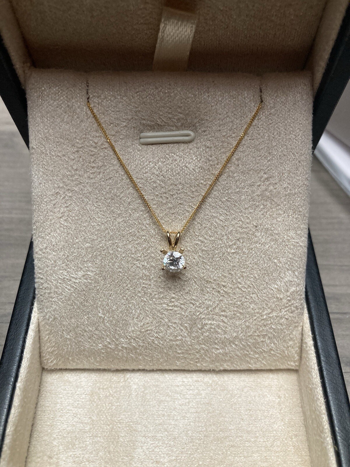.38Ct Lab Grown Diamond Pendant Necklace 18K Yellow Gold D/VS2 IGI Certified