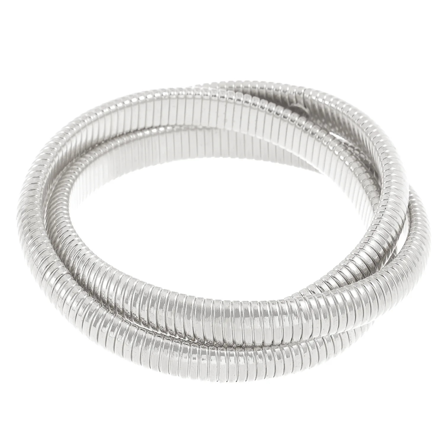 Wide Edge String Bracelets For Woman Silver Glod Flexible Steel Wire Layer