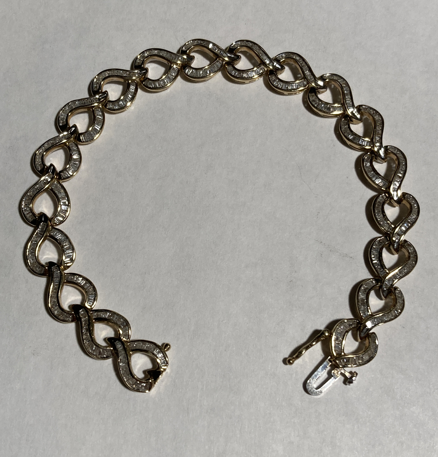 10K Yellow Gold 6.50 Cttw Diamond Bracelet 7 1/4 Inches