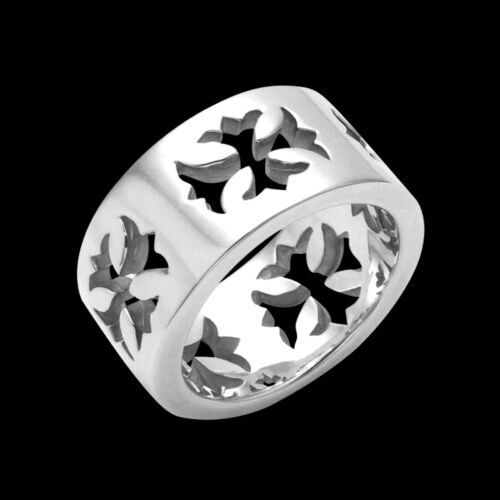 Sterling Silver Cut Out Maltese Cross Band Ring Sizes 9-10-11-12-13-14