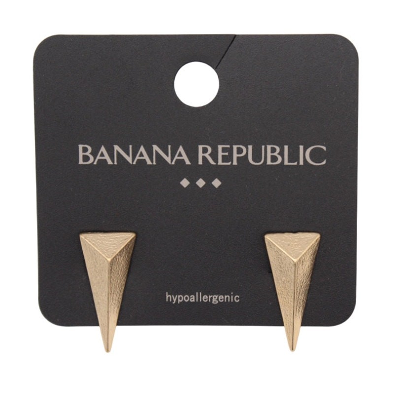 Banana Republic Post Back Elongated Pointed Pyramid Shape Earrings #BRE71