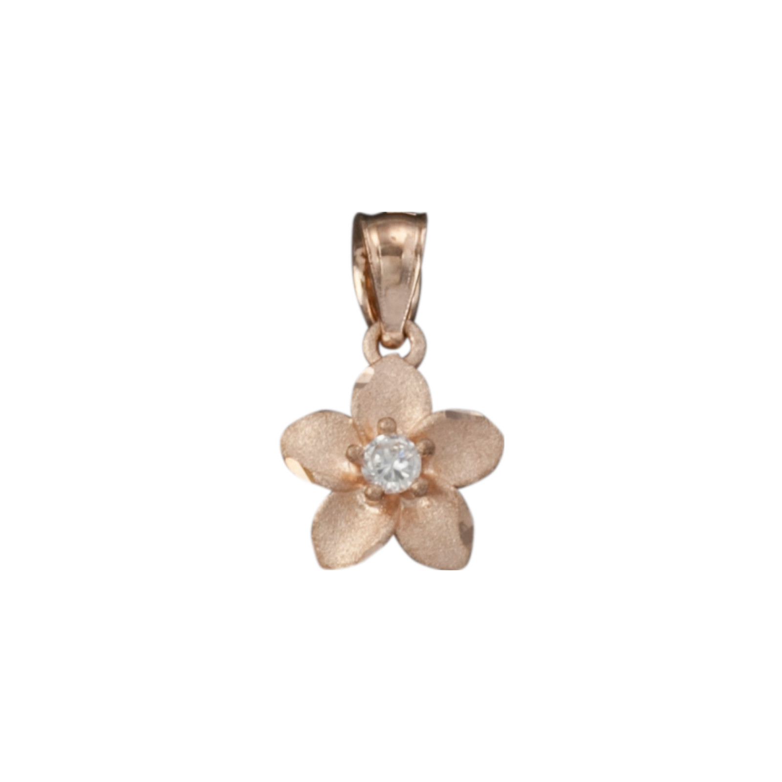 Radiant Bloom Pendant 14K Gold 0.5g Fine Jewelry Plumeria Flower Free Shipping