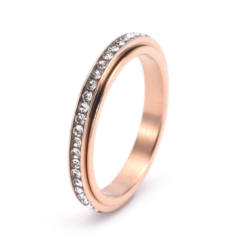 Custom Thin Anxiety Fidget Spinner Ring in Stainless Steel