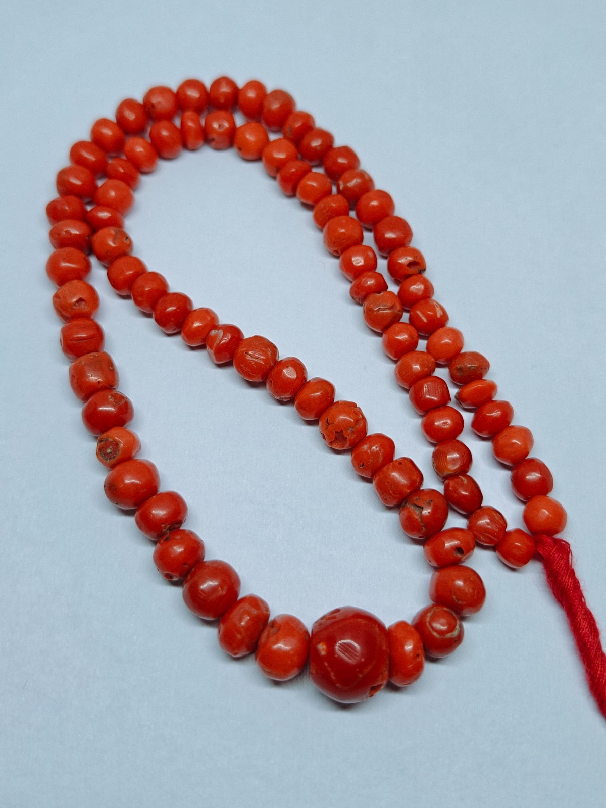 Italian Red Coral Rondelle Beads Loose Mediterranean Sea Gemstone 16 In Strand