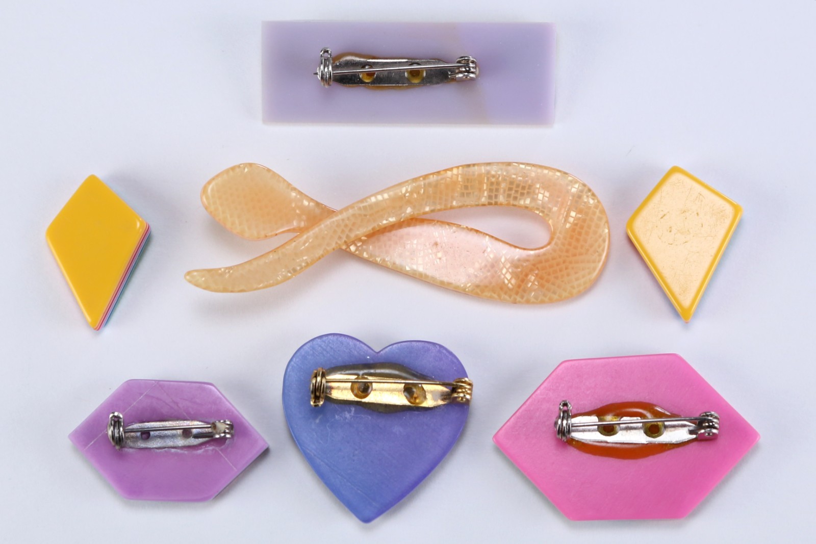 Nice Group of Laminated Lucite Jewelry in the Style of Lea Stein