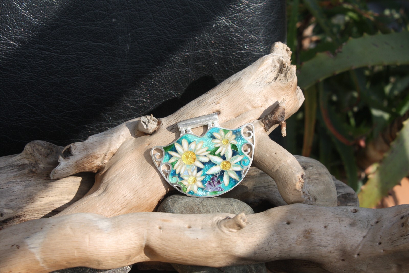Sterling Silver handmade minankari – cloisonne enamel- Flowers