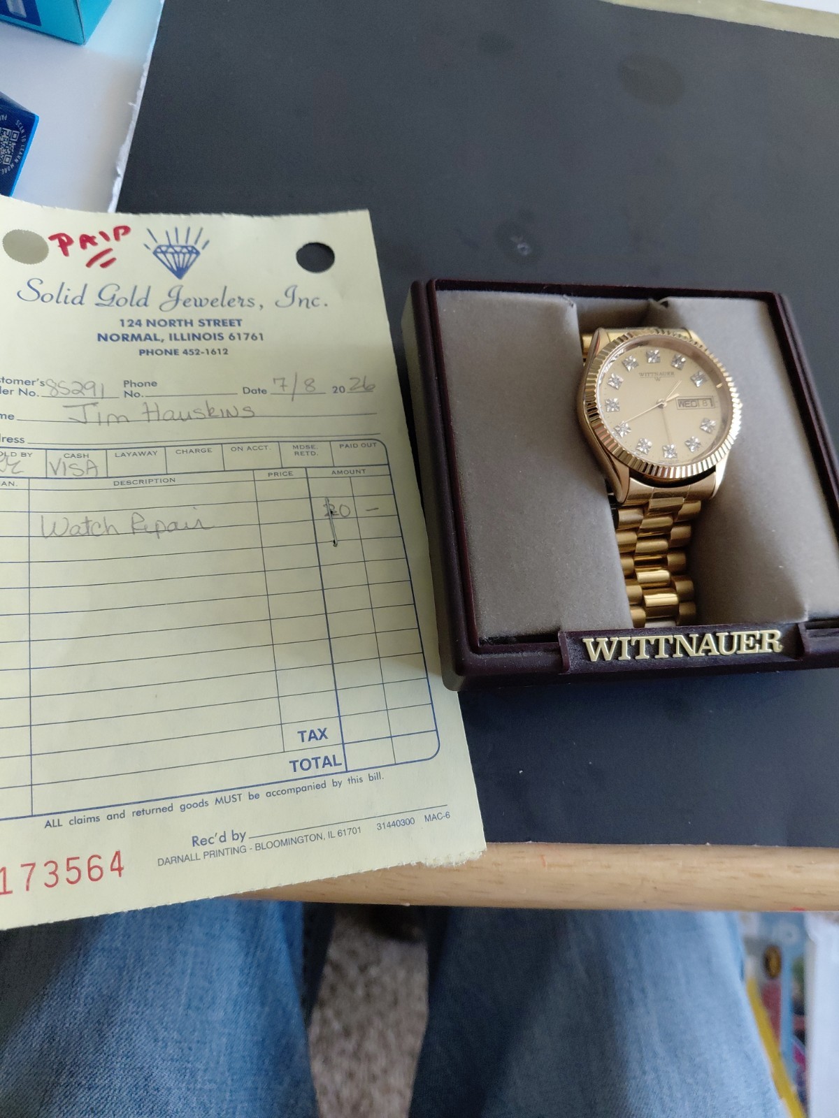 Vintage Wittnauer Swiss Crystal Indice Day Date Quartz Watch – New Battery
