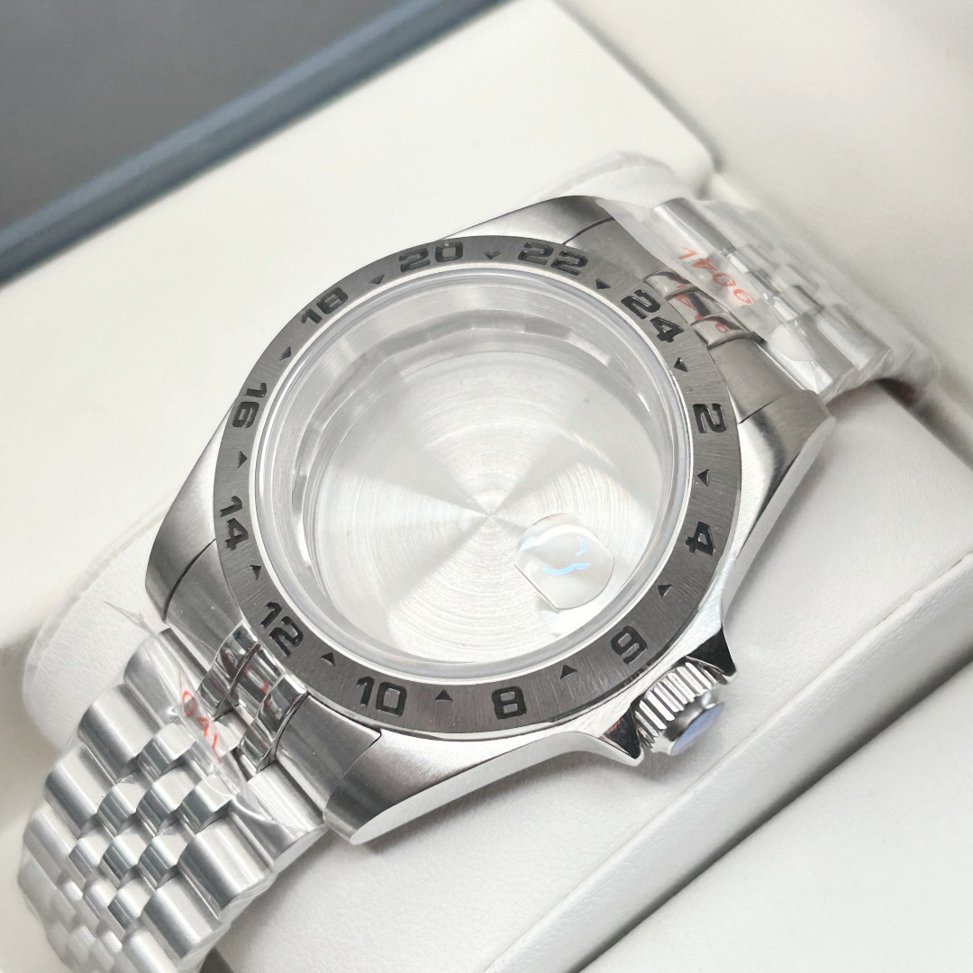 39MM Sapphire Crystal Brushed Watch Case for NH34 NH35 NH36 Explorer Mod Parts