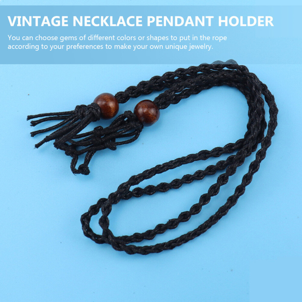 6PCS Cord Stone Necklace Holders Woven Stone Holder Crystal Necklace Holders
