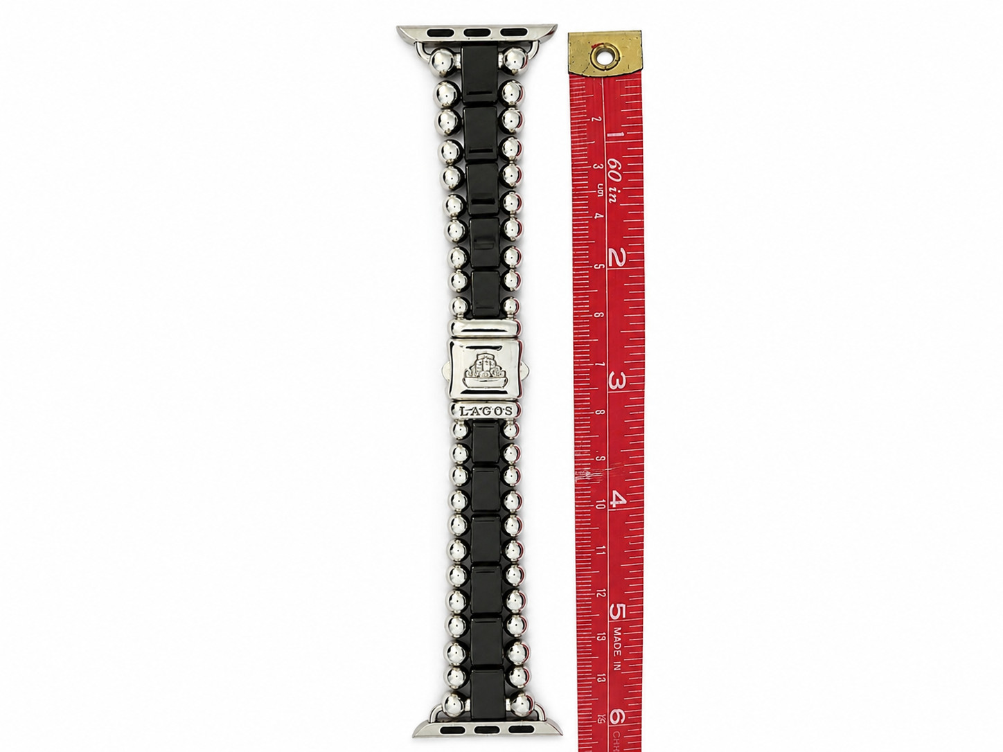 LAGOS Smart Caviar Black Ceramic Apple Watch Bracelet 38-45mm